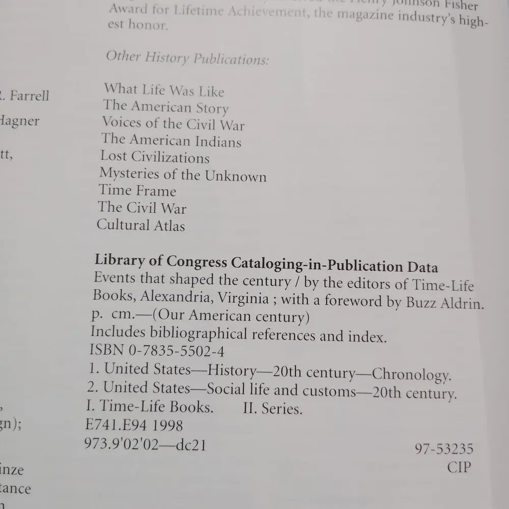 Events That Shaped the Century Our American Century Time Life Books 1999 HC, LN